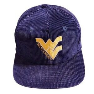 West‎ Virginia Mountaineers Corduroy Snapback Hat Men's Adjustable Navy